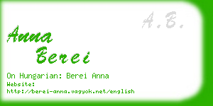 anna berei business card